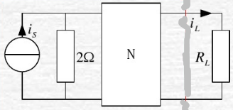如图12.1.20所示电路，NR为线性时不变电阻网络，已知：当iS=2cos10tA，RL=2Ω时，