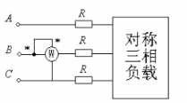 如图13.5.7所示对称三相电路，电源端的线电压为380V，功率表是理想的表。线路电阻R=2Ω。对称