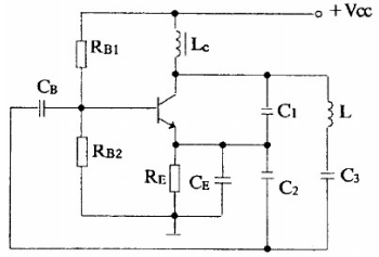 下图所示LC正弦波振荡电路，图中Lc为高频扼流圈，CE和CB可视为交流短路下图所示LC正弦波振荡电路