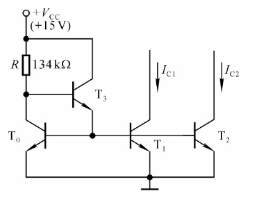 多路电流源电路如下图所示，已知所有晶体管的特性均相同，VBE均为0.7V。试求IC1、IC2各为多少
