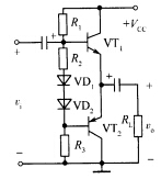 一单电源互补对称电路如下图所示，设VT1、VT2的特性完全对称，vi为正弦波，VCC=10V，RL=