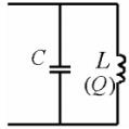 在题图所示并联谐振回路中，电感的Q值为200，电感量为10μH，电容值为10pF，电容器的损耗可以忽