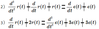 求下列微分方程描述的系统冲激响应h（t)和阶跃响应g（t)：求下列微分方程描述的系统冲激响应h(t)