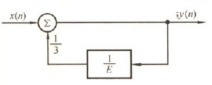 列出图7－6所示系统的差分方程，已知边界条件y（－1)=0并限定当，n＜0时，全部y（n)=0，若x