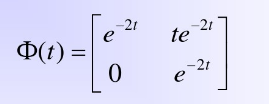 已知线性时不变系统的状态转移矩阵为下列所示，求相应的A。