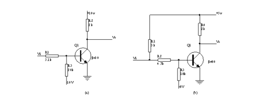 电路如下图所示，试计算当输入端分别接0V、5V和悬空时，输出端电压Vo的数值。电路如下图所示，试计算