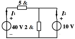 求图1.19所示电路中通过电压源的电流I1，I2及其功率，并说明是起电源作用还是起负载作用。求图1.