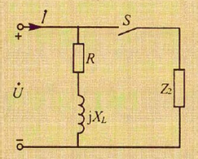电路如图所示，U=220V，R和XL串联支路的P1=726W，λ1=0.6。当开关S闭合后，电路的总