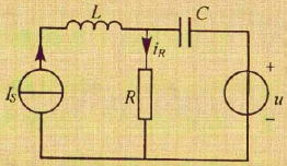在图3.23所示电路中，直流电流源的电流IS=2A，交流电压源的电压，此频率时的XC=3Ω，XL=6