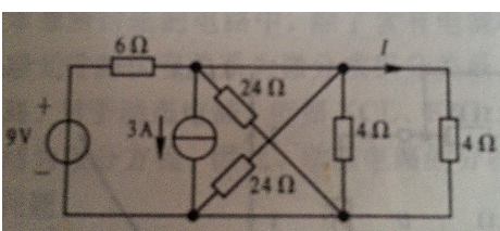用诺顿定理求图1.22所示电路中的电流I。      