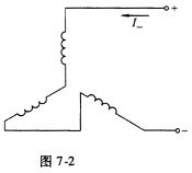 一台三相笼型感应电动机，在能耗制动时，定子绕组的接法如图7－2所示，试确定等效的交流电流值。 请帮忙