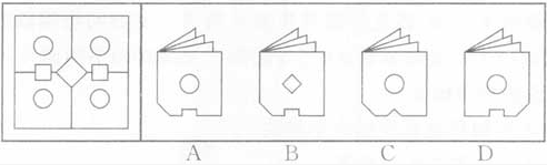 将下列右边的折叠图（）展开后，可以得到左边的图。A. A B. B C. C D. D将下列右边的折