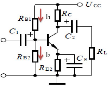 在图15.25所示的分压式偏置放大电路中，已知UCC=15V，RC=3kΩ，RE=2kΩ，IC=1.