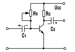 在图15.18所示电路中，晶体管是PNP型锗管。（1)UCC和C1、C2的极性如何考虑？请在图上标出