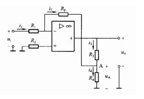 为了获得较高的电压放大倍数，而又可避免采用高值电阻RF，将反相比例运算电路改为图16－14所示的电路
