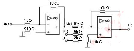 求图16.21所示的电路中uo与各输入电压的运算关系式。求图16.21所示的电路中uo与各输入电压的