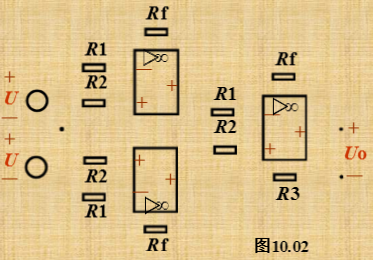 在图10.6所示电路中，已知U=1.5V，R1=3kΩ，R2=1kΩ，R3=4kΩ，RF=6kΩ，求