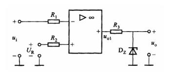 在图16－38所示电路中，运算放大器的最大输出电压UOPP=±12V，稳压二极管的稳定电压UZ=6V