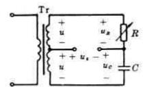 图4－45所示的是桥式移相电路。当改变电阻R时，可改变控制电压ug与电源电 压u之间的相位差，但电压