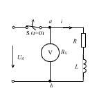 在图3－5中，已知R=2Ω，电压表的内阻为2.5kΩ，电源电压U=4V。试求开关S断开瞬间电压表两端