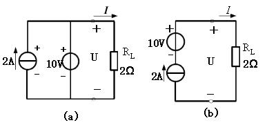 在图2－14所示的两个电路中，（1)负载电阻R1中的电流，及其两端的电压U各为多少？如果在图2－14