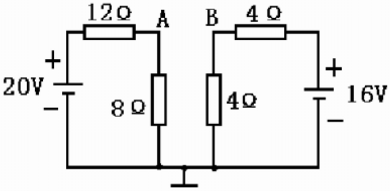 试求图1－36所示电路中A点和B点的电位。如将A，B两点直接连接或接一电阻，对电路工作有无影响？试求