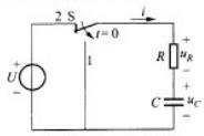 有一RC放电电路（图3－6)，放电开始（t=0)时，电容电压为10V，放电电流为1mA，经过0.1s