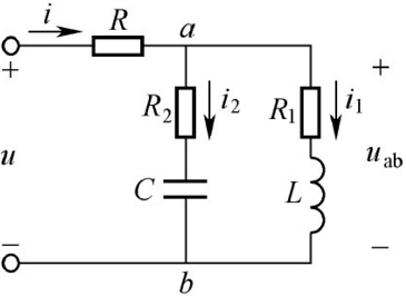 电路如图4－68所示，已知R=R1=R2=10Ω，L=31.8mH，C=318μF，f=50Hz，U