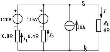 试用支路电流法或节点电压法求图2－45所示电路中的各支路电流，并求三个电源的输出功率和负载电阻RL取