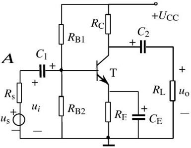 在附图3.5所示交流电压放大电路中，已知UCC＝12V，RB1＝20kΩ，RB2＝10kΩ，RC＝2