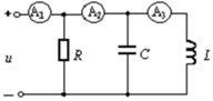 在图4－26所示的电路中，XL=XC=R，并已知电流表A1的读数为3A，试问A2和A3的读数为多少？