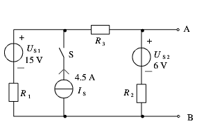在图6.7所示电路中，已知变压器副边电压有效值U＝10V。求：  （1) 开关S闭合，S2断开时电压