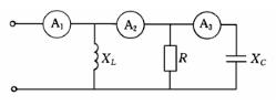 正弦交流电路如题如图所示。已知R=XL=XC，电流表读数为5A，试问电流表和的读数各为多少？正弦交流