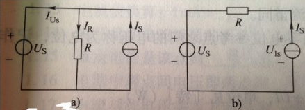 题如图所示电路中，已知：US1=15V，US2=5V，IS=1A，R=5Ω，求各元件的功率值，并说明