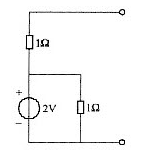 将题如图所示电路化简为一个电流源IS和一个电阻尺并联的最简等效电路，其中IS和R分别为（)。    