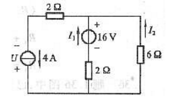 求题如图所示电路中4A电流源的端电压U及功率，并说明其是吸收功率还是供出功率。    