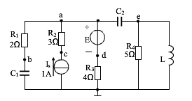 如图所示电路处于直流稳定状态，试求a，b，c，d，e各点的电位。    
