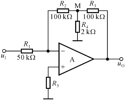 电路如题7－3图所示，集成运放输出电压的最大幅值为±14V，UI为2V的直流信号。分别求出下列各种情