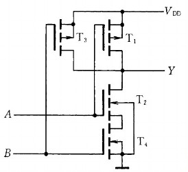 图P3.6是用输出端并联的OD门驱动CMOS反相器和与非门的电路。试计算当VDD＝5V时外接电阻RP