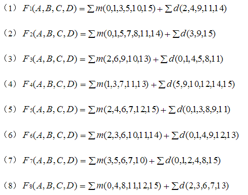 用卡诺图法化简下列具有约束条件的逻辑函数，写出最简与或表达式。