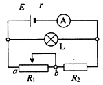 如图所示的电路中，电源的电动势E和内电阻r恒定不变，电灯L恰能正常发光，如果变阻器的滑片向口端滑动，