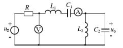 图所示电路中，已知us（t)=141cosωt＋14.1cos（3ωt＋30°)V，基波频率f=50
