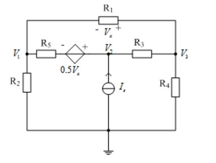 列写图所示电路的节点电压方程。    