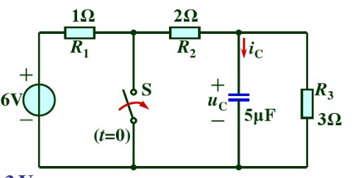 图（a)所示电路中，开关S在闭合时电路已处于稳态，在t=0时将开关S打开。试求t≥0时的ic（t)和