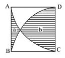 如右图所示，正方形ABCD的边长为5cm，AC、BD分别是以点D和点C为圆心、5cm为半径作的圆弧。