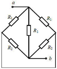 求图所示各电路的等效电阻Rab，其中R1=R2=1Ω，R3=R4=2Ω．R5=4Ω，G1=G2=1S