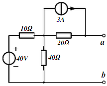 求图所示电路中，a，b端的戴维南等效电路。