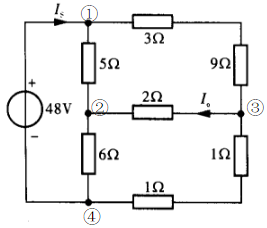 如图所示电路中电源为无伴电压源．用结点电压法求解电流I＜sub＞s＜／sub＞和I＜sub＞o＜／s