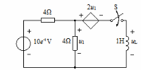 电路如图所示，已知iL（0－)=0A，t=0时将开关S闭合，求t＞0时的uL（t)。电路如图所示，已
