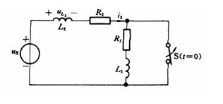 电路如图所示，开关S原是闭合的．电路处于稳态。若S在t=0时打开，已知Us=2V，L1=L2=1H．